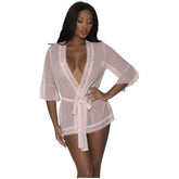Robe with Lace Trim Blush - 2 colours 3 sizes