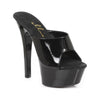 Slip On Platform Sandal Mule Black 6in - 3 sizes
