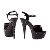 Rhinestone Platform Black 6in - 3 sizes