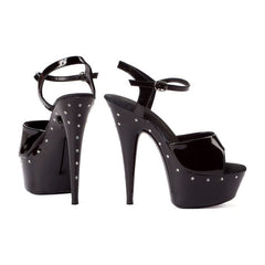 Rhinestone Platform Black 6in - 3 sizes