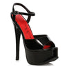 Stiletto Sandal Black 6.5in - 3 sizes