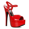 Stiletto Sandal Red 6.5in - 3 sizes