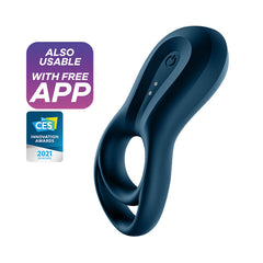 Satisfyer Epic Duo - Navy USB Rechargeable Cock & Balls Ring with App Control