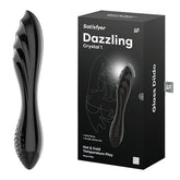 Satisfyer Dazzling Crystal Glass Dildo - Black