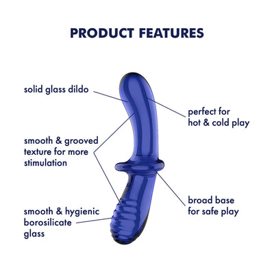 Satisfyer Double Crystal Glass Dildo - Blue
