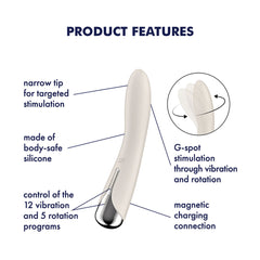Satisfyer Spinning Vibe 1 Rotating Shaft Vibrator - Beige