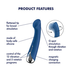 Satisfyer Spinning G-Spot 1 Rotating Shaft Vibrator - Blue