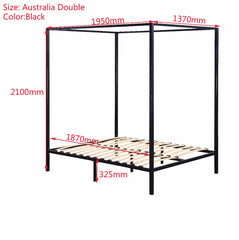 Steel Four Post bed frame - Double