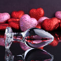 Adam & Eve Red Heart Glass Butt Plug - Large 9.5 cm with Red Heart Gem Base