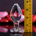 Adam & Eve Red Heart Glass Butt Plug - Large 9.5 cm with Red Heart Gem Base