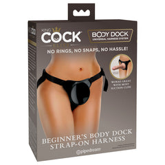 King Cock Elite Beginner's Body Black Adjustable Strap-On Harness (No probe)