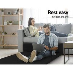 Giselle Bedding Folding Double Sofa Bed Air Mesh Fabric - Black