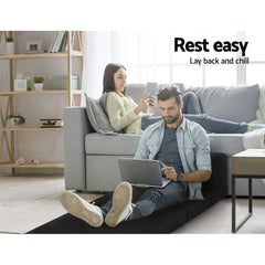 Giselle Bedding Folding Single Sofa Bed Air Mesh Fabric - Black