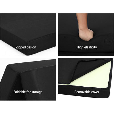 Giselle Bedding Folding Single Sofa Bed Air Mesh Fabric - Black