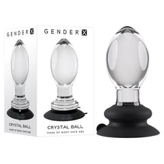 Gender X Crystal Ball - Glass 13.6 cm Butt Plug with Suction Base
