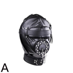 PU Leather Hood for BDSM Style A