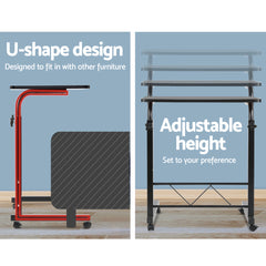 Rolling Adjustable Height Attendance Table - Black