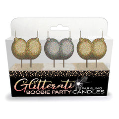 Glitterati Boobie Novelty Candles - Set of 3