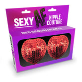 Sexy AF - Nipple Couture Hearts - Sequin Reuseable Nipple Pasties