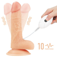Ingen Easy Vibrating 17.8cm Straight Dildo with balls Strap-On Set