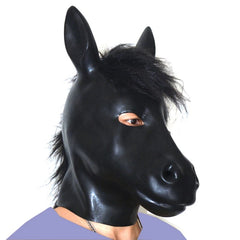 Horse head latex hood mask for pony play fetish - 5 Sizes