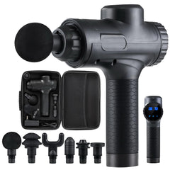 Massage Gun Electric LCD Percussion Massager 4000 strokes p.min BLACK