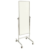 Mirror on wheels with adjustable angle Chrome frame