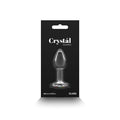 Crystal Desires Glass Butt Plug with Rainbow Gem - Small