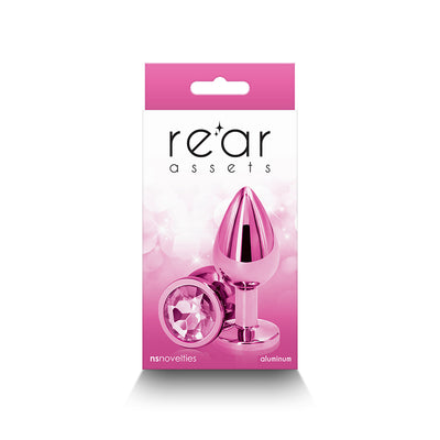 Rear Assets Butt Plug with Crystal Insert - Pink Medium