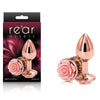Rear Assets Rose Butt Plug  with Rose Insert - Rose Gold Small