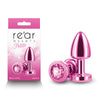 Rear Assets Butt Plug with Crystal Insert - Red Petite