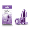 Rear Assets Butt Plug with Crystal Insert - Purple Petite