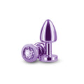 Rear Assets Butt Plug with Crystal Insert - Purple Petite