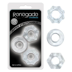Renegade Chubbies Cock Rings - Set of 3 Clear