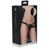 OUCH! VIBRATING Silicone RIBBED Strap-On - 15cm Black