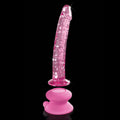 Icicles 86 GLASS Dildo dong 17cm with removable suction cup - Pink