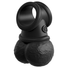 King Cock Elite The Crown Jewels Vibrating Silicone Balls - USB Rechargeable Vibrating Cock Ring