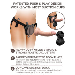 King Cock Elite Ultimate Vibrating Silicone Body Dock Kit with 17.8 cm Vibrating Dong & Balls