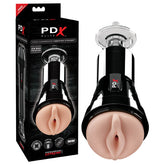 PDX Elite Cock Compressor Vibrating Stroker - USB Rechargeable Vibrating Pussy Stroker with Suction Base