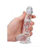 RealRock Realistic Dildo With Balls - 15cm Clear