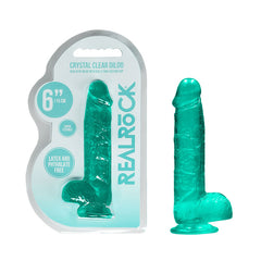 RealRock 6'' Realistic Dildo With Balls - GREEN