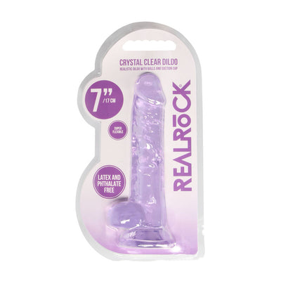 RealRock Realistic Dildo With Balls - 17.5cm Purple