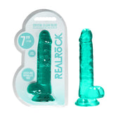 RealRock 7'' Realistic Dildo With Balls - GREEN