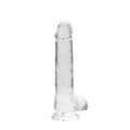 RealRock Realistic Dildo With Balls - 20cm Clear