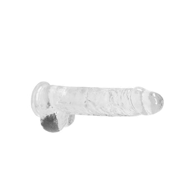 RealRock Realistic Dildo With Balls 22cm - Clear