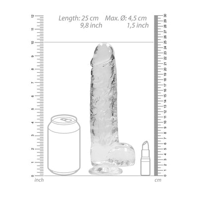 RealRock Realistic Dildo With Balls 22cm - Clear