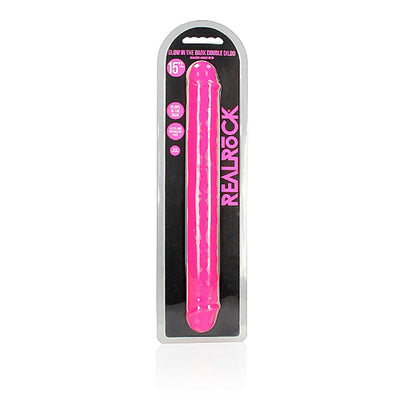 REALROCK 38 cm Double Dong Glow - PINK GLOW