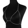 Body chain women's Rhinestone body bra harness gold or silver