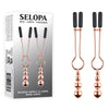 Selopa Nipple Clamps with Hanging Beads - Rose Gold