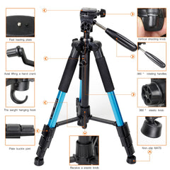Professional grade portable aluminum tripod for SLR camera